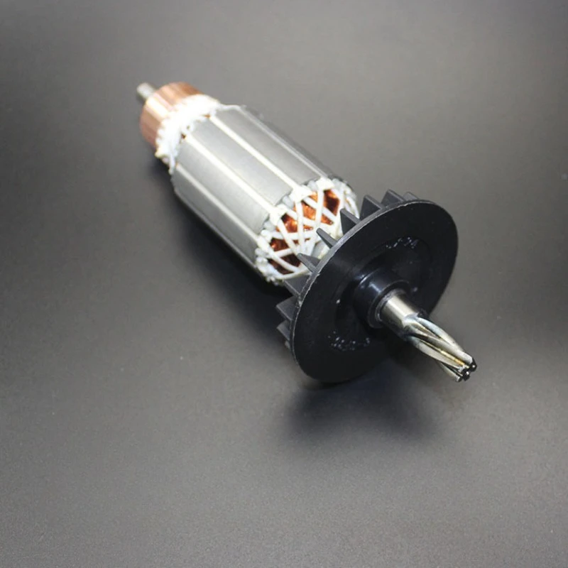 5 Teeth Pure Copper Armature Rotor for 24 Rotary Hammer, 153mm Electric Hammer Motor Armature with Bearings & Carbon Brushes