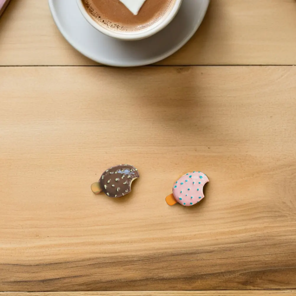 14 pçs resina falso sorvete chocolate picolé encantos para decorações diy casos de telefone scrapbooks adereços de comida realista