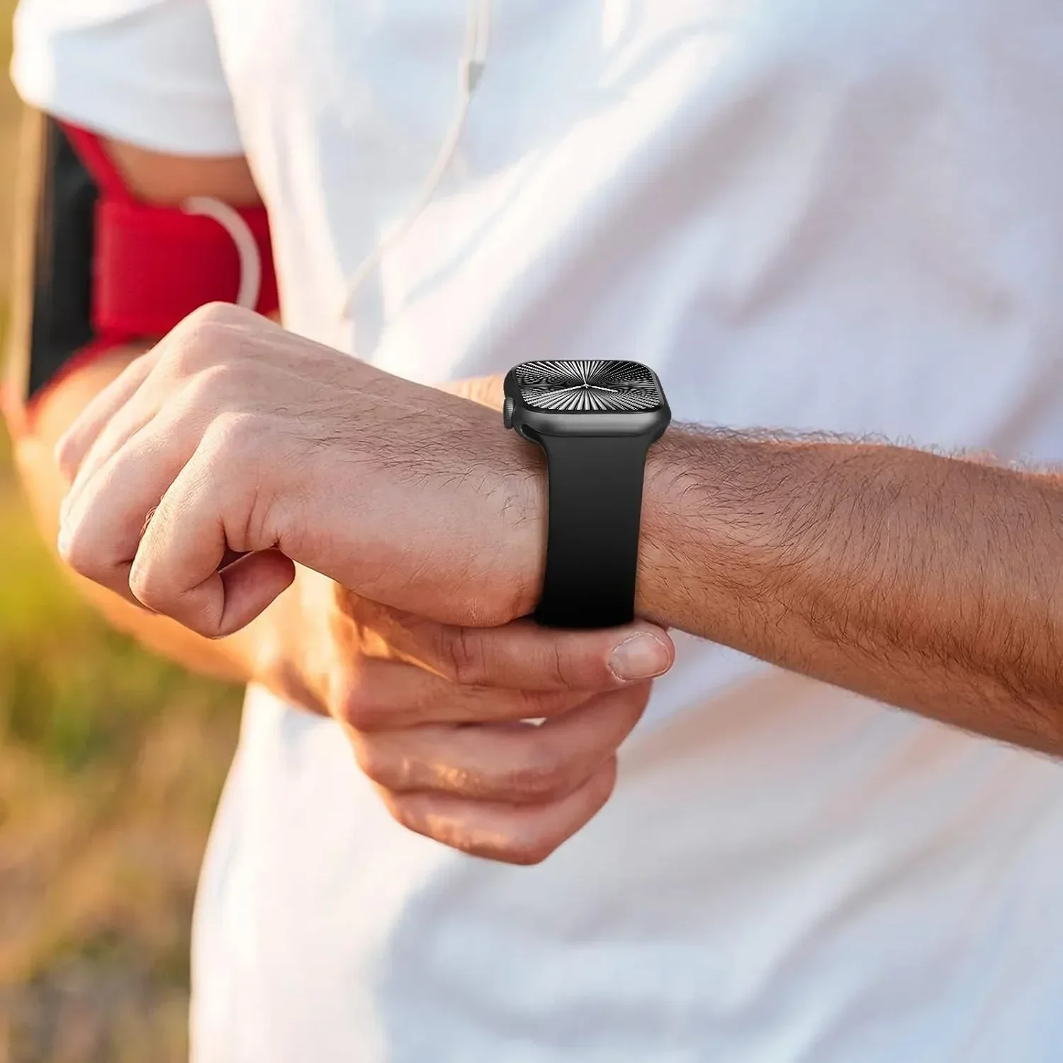 Silikon-Sportarmband für Apple Watch, 46 mm, 44 mm, 45 mm, 40 mm, 41 mm, 42 mm, Armband für iWatch Series 12, 11, 10, 9, 8, SE, Ultra 2/3. – Detail 4