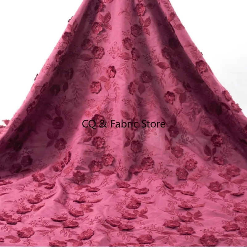 3D Embroidered Cotton Fabric For Dresses Cheongsam Performance Costume Pillow Cover By The Meter