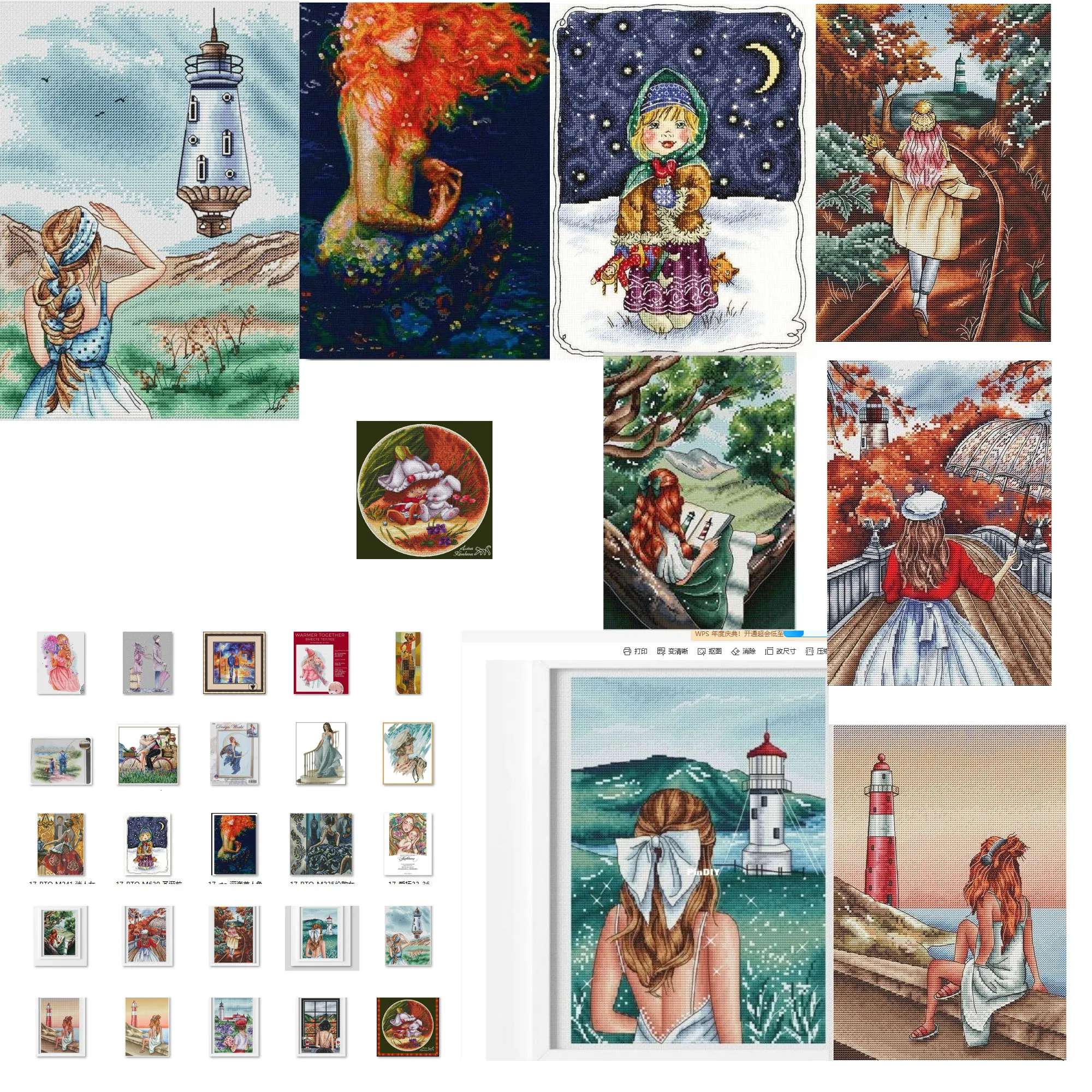 Embroidery Cross Stitch Kits Craft DIY Needlework Cotton Canvas -  Back Girl - I Love Autumn 29-37