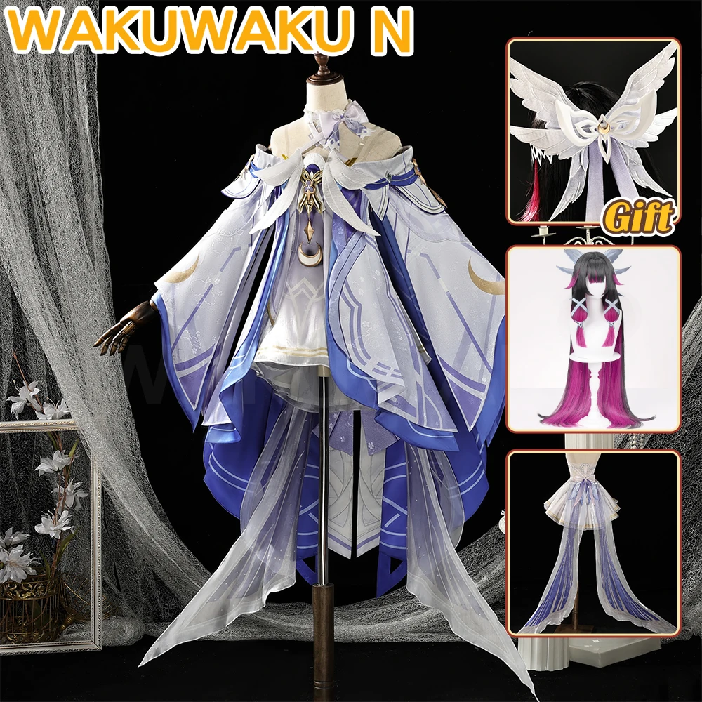 

Columbina Cosplay Costume Game Genshin Impact【S-2XL】WakuWaku-N Women Dress Moon Maiden Columbina Cosplay Nod Krai Halloween