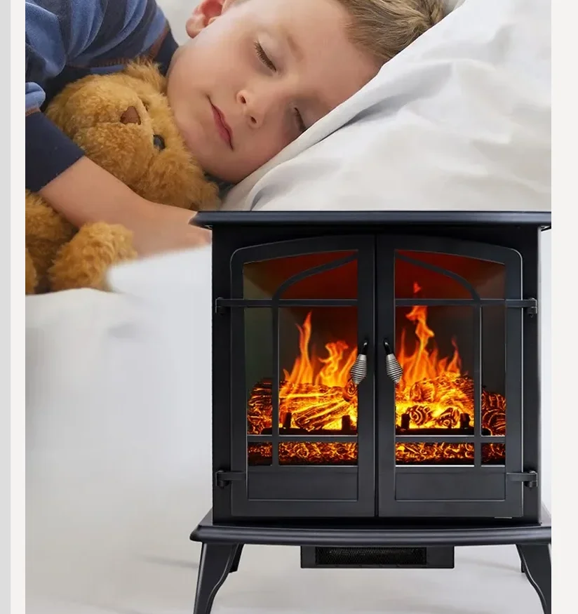 سخان كهربائي لهب ثلاثي الأبعاد 220 فولت، ديكور أوروبي، مروحة دافئة موفرة للطاقة للاستخدام المنزلي CCA #2