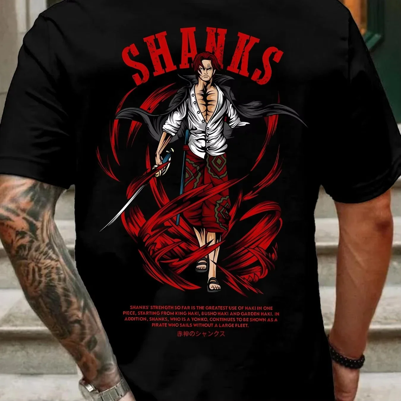 2026 New ONE PIECE Shanks Anime Printed T-Shirt Men's Clothing and Women's Fashion Breathable T-Shirt Men's Summer Tops T Shirt