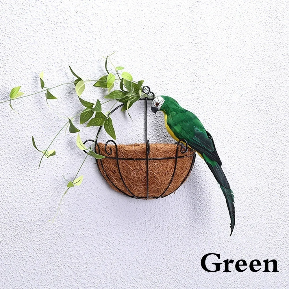 25/35 cm Creatieve Handgemaakte Simulatie Papegaai Dier Vogel Tuin Props Decoratie Miniatuur Veer Gazon Pop Ornamenten