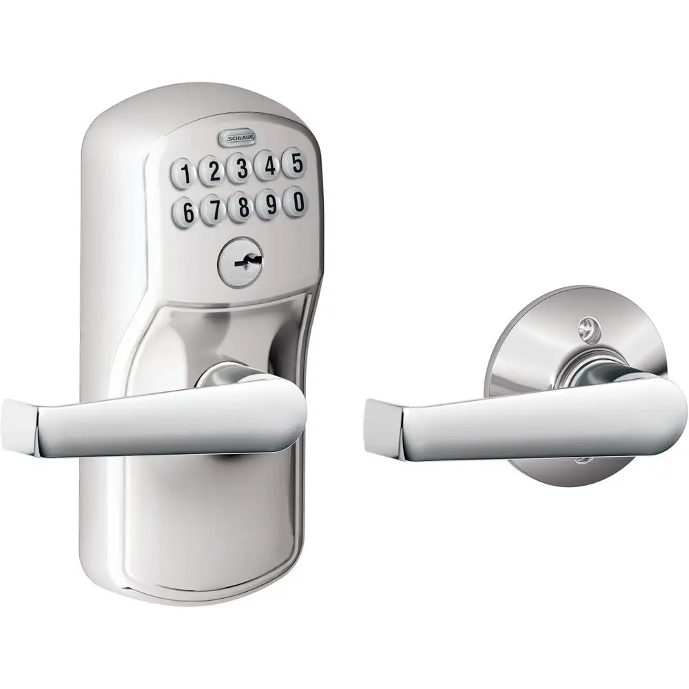 

E575 PLY 626 ELA Keypad Entry with Auto-Lock and Elan Levers, Brushed Chrome