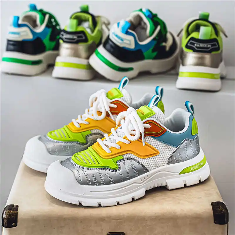

Low Thick Heel Sneakers Luxury Brand Men's Walking Men's Sports Shoes For Running Colorful Boots High-quality Baskettes