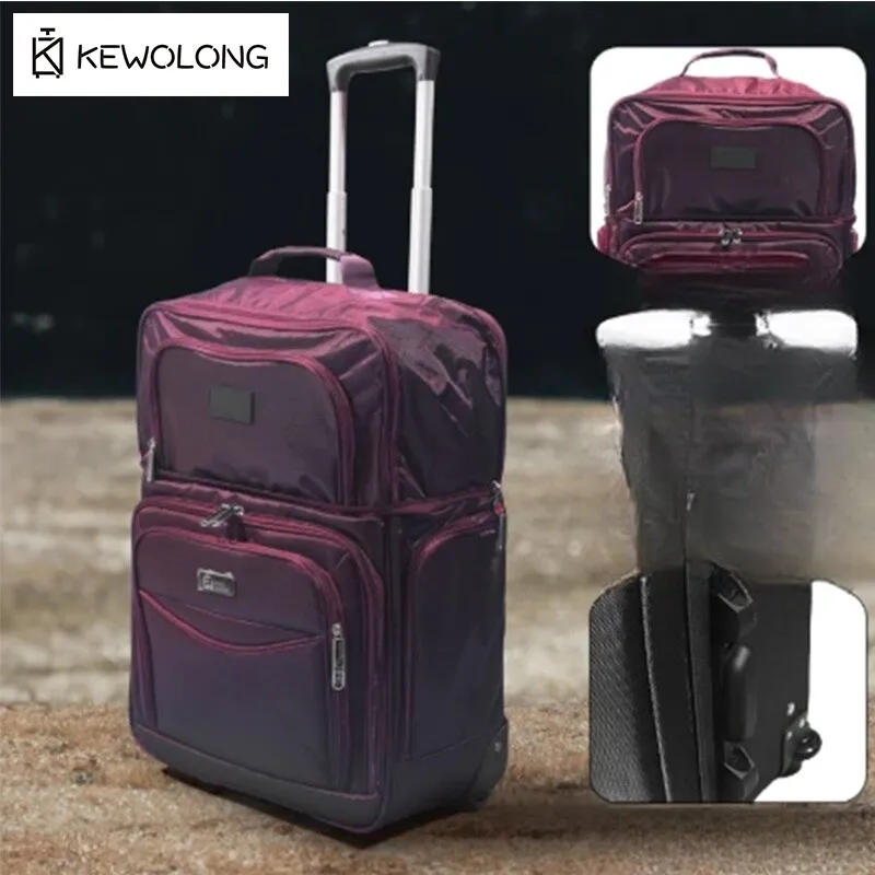 ¡2 tamaños en 1 bolsa de cabina! Equipaje de mano aprobado por aerolínea de 14" expande a 20" para viajes de negocios, maleta piloto ultraligera