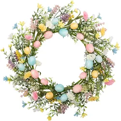 Bow Ribbon Easter Eggs Wreath Easter Eggs Garland Door Ornaments Wall Decor Happy 2025 Easter Day Decor For Home Kids Favor