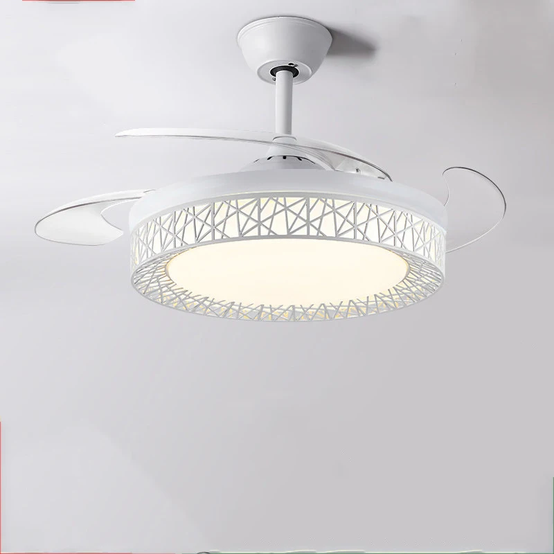 Fan Lamp Ceiling Fan Lights Dining Room Bedroom Lamp in the Living Room Household Mute Invisible Fan Lamp Integrated