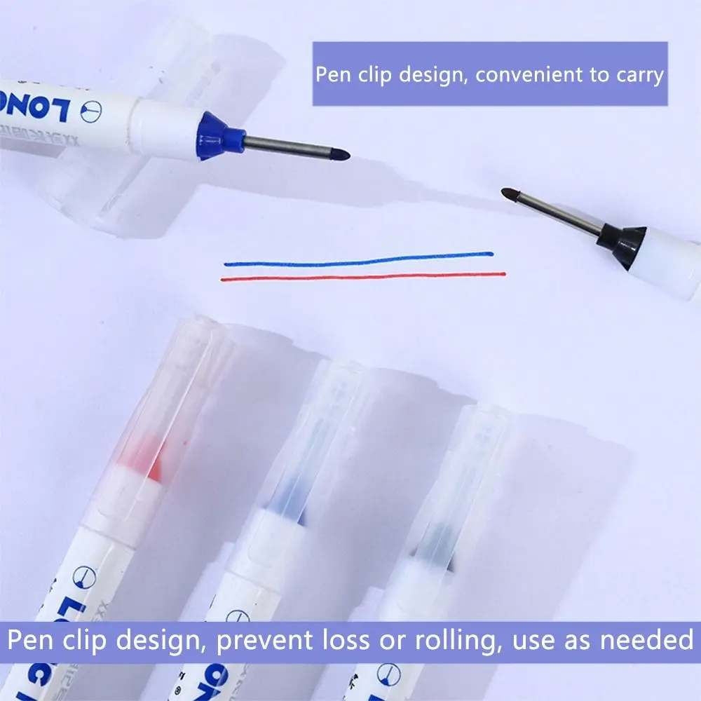 

10 шт./компл., маркеры с длинной головкой на масляной основе, водонепроницаемые маркеры с двойным наконечником для глубоких отверстий, многоцелевые, 20 мм, глубокое отверстие