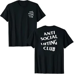 Anti Social Lifting Club T-Shirt Exercise Fitness Sports Letters Printed Sayings Graphic Tee Tops Basics Short Sleeve Blouses