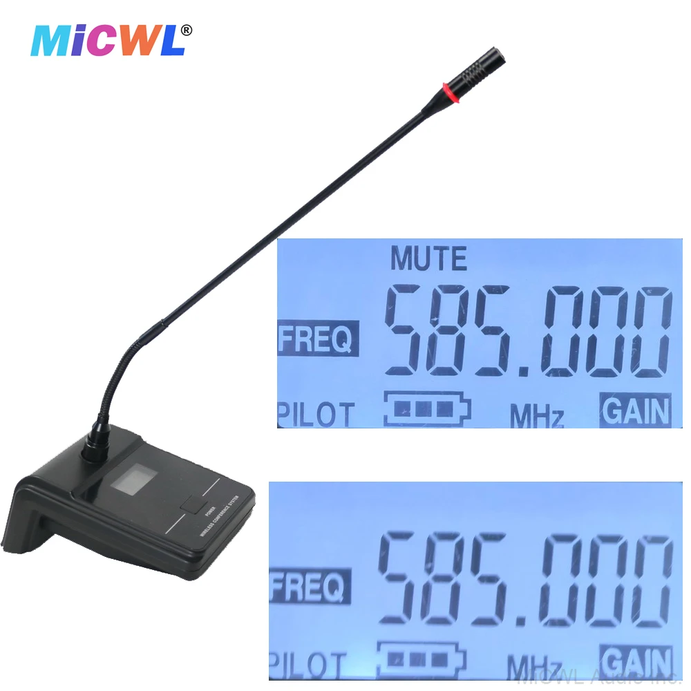 MiCWL EW800 Mute Button 8 Table Gooseneck Conference Microphone System 400 Channel Wireless Meeting Mic One Key Mute Function