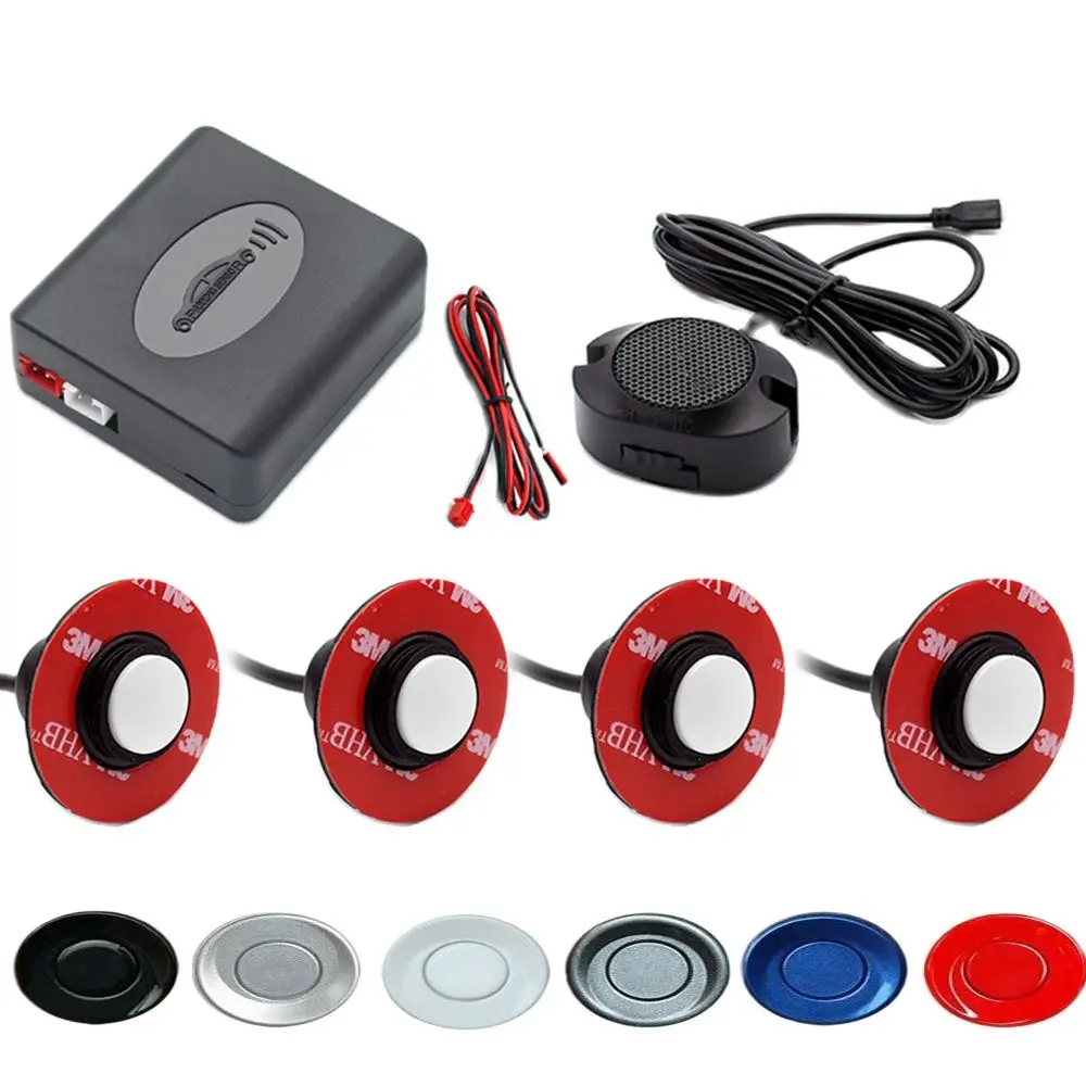 13MM Flat Adjustable Sensors Car Parking Sensor Parktronic Reverse Backup Radar Detector with Buzzer Alert 6 Colors