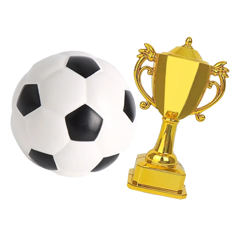 Trofeo Modello di calcio Topper per torta sportiva Accessori per casa di calcio in miniatura Decorazioni per palline Trofei per giochi Plug-in