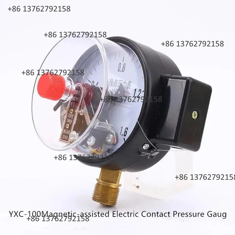 100mm Magnetic-assisted Electric Contact Pressure Gauge for Industrial Hydraulic & Water Pressure Monitoring