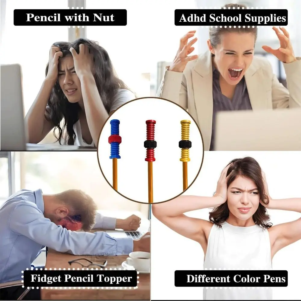 Stress Relief Threaded Pencil Case Relieve Anxiety Enhances Focus Threaded Fidget Pencil Case Nut Decompression Durable