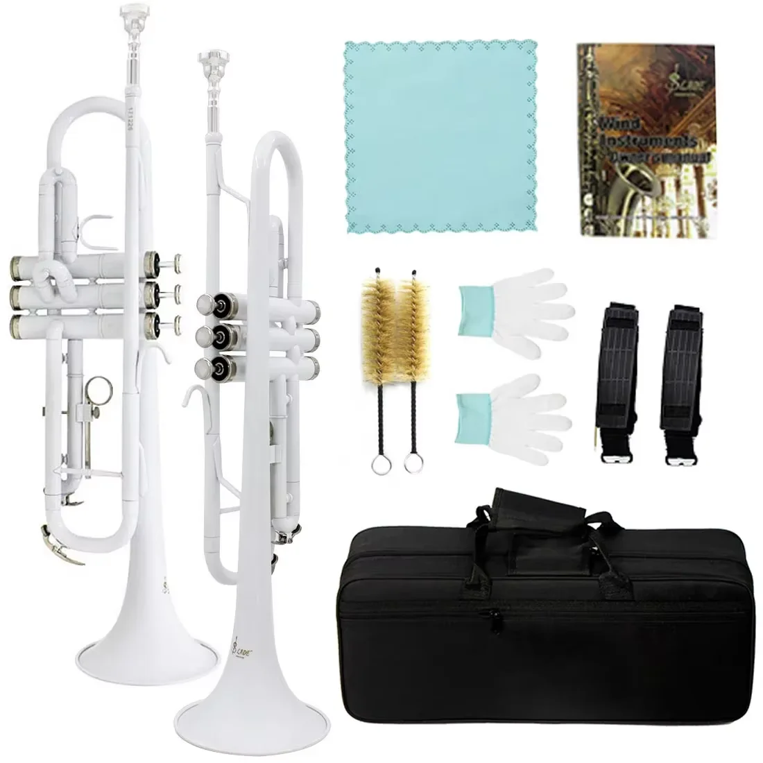 SLADE الملونة Bb البوق القياسية النحاس البوق مجموعة للطلاب المبتدئين البوق المهنية مع صندوق 7C ضربة الفم #2