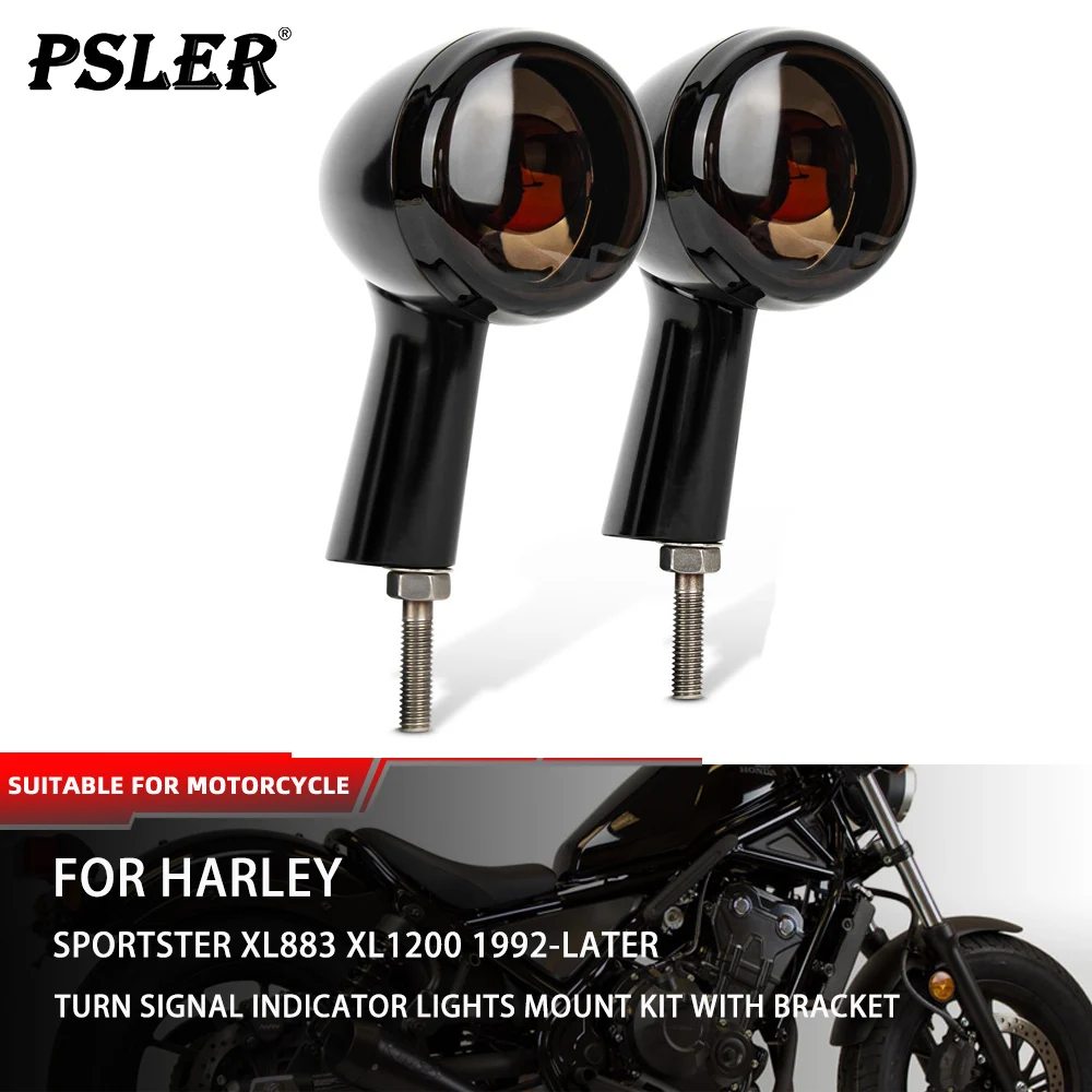 

Motorcycle Turn Signal Indicator Lights Mount Kit with Bracket Rear Bullet For Harley Sportster XL883 Xl1200 1992-later Bracket