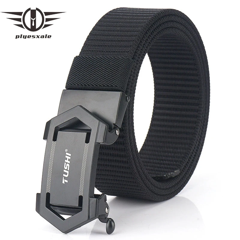 

Plyesxale Casual Automatic Buckle Nylon Belt For Men Luxury Designer Top Quality Men's Belt Durable Outdoor Waist Belts B1401