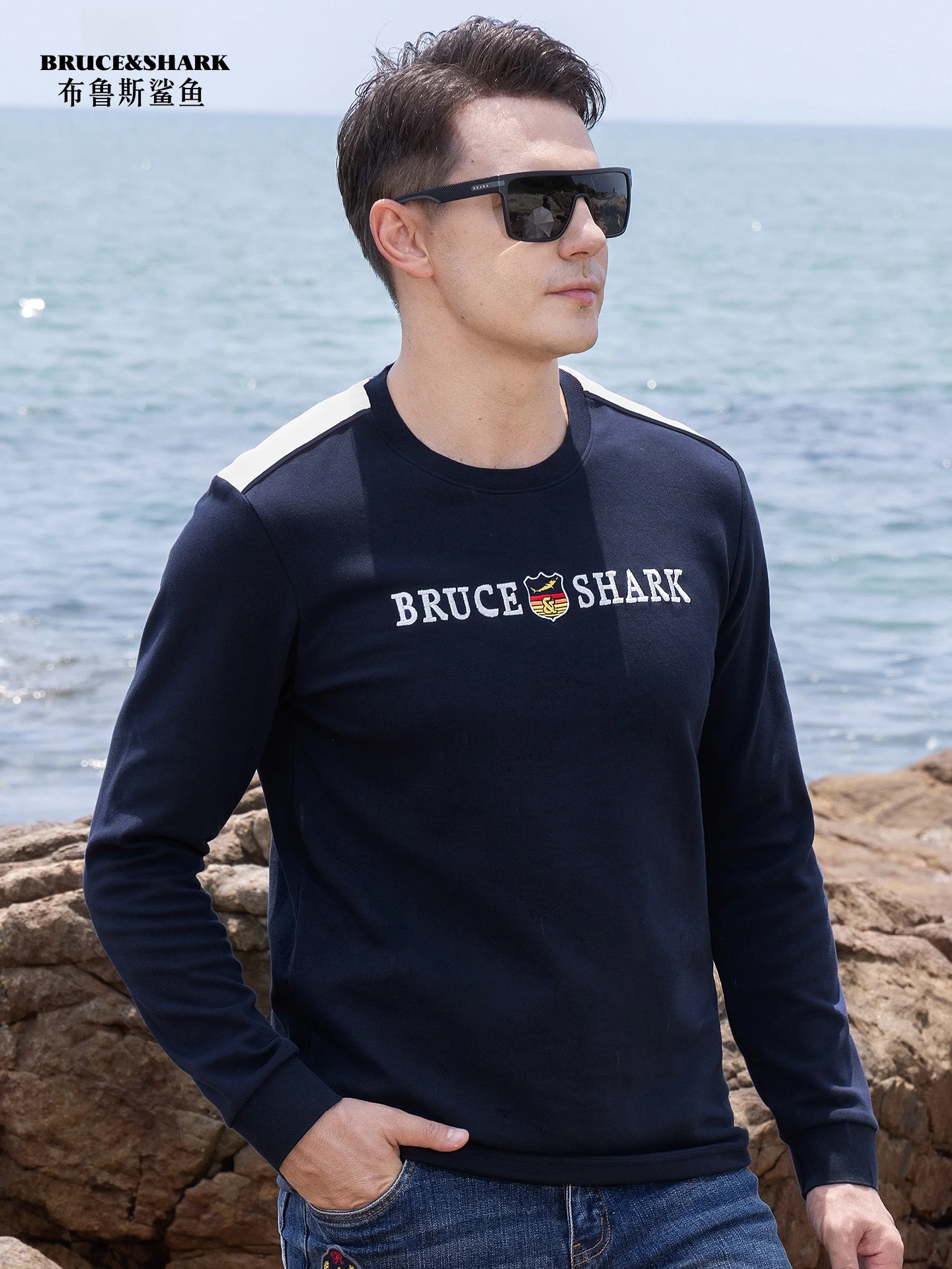 

Мужская футболка оверсайз с вышивкой Bruce Ark, осень 2024, модная, повседневная, в уличном стиле