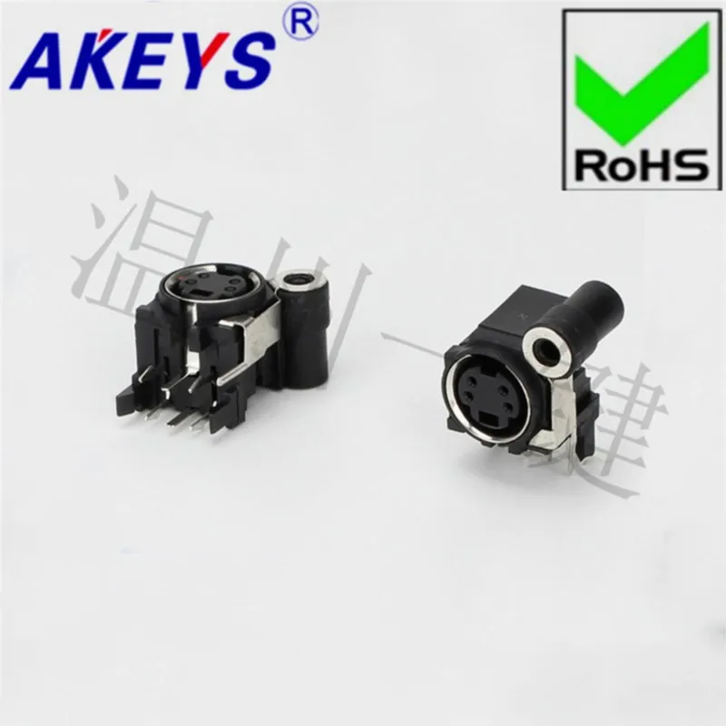 10PCS MDC-4-13d round large keyboard plug DIN socket S terminal 4 pin 4 core socket head