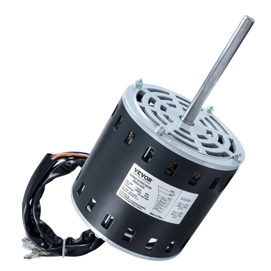 

3 4HP Furnace Blower Motor 208 230V 3.85Amps 1075RPM 5 Speeds CW CCW Rotation 48 Frame 4.8 Shaft Length 10F 450V Capacitor + 1