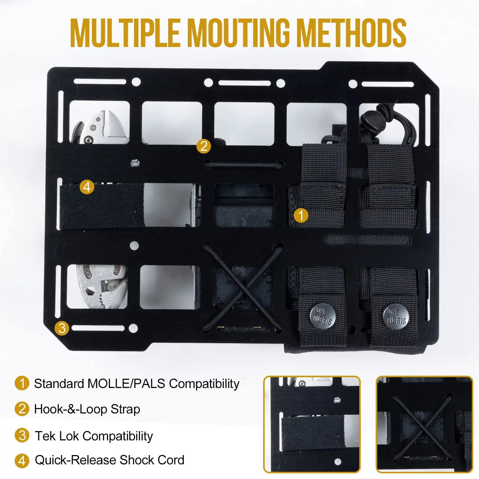 Tactical Sun Visor/Seat Hanging Plate/Side Hanging Plate Vehicle ABS Plastic Molle Panel Accessories EDC Tool Car Hanging Plate