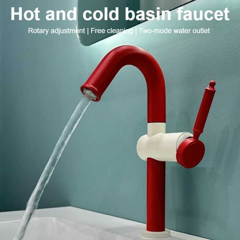 white-basin-faucet-hot-cold-bathroom-sink-mixer-brass-white-red-brass-single-lever-colorful-lavatory-tap
