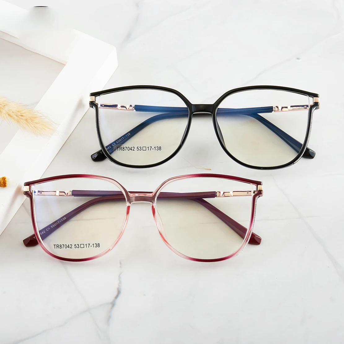 JMISUS Fashion Cat Eye Square Occhiali da vista a farfalla in acetato Occhiali fotocromatici per miopia per donna