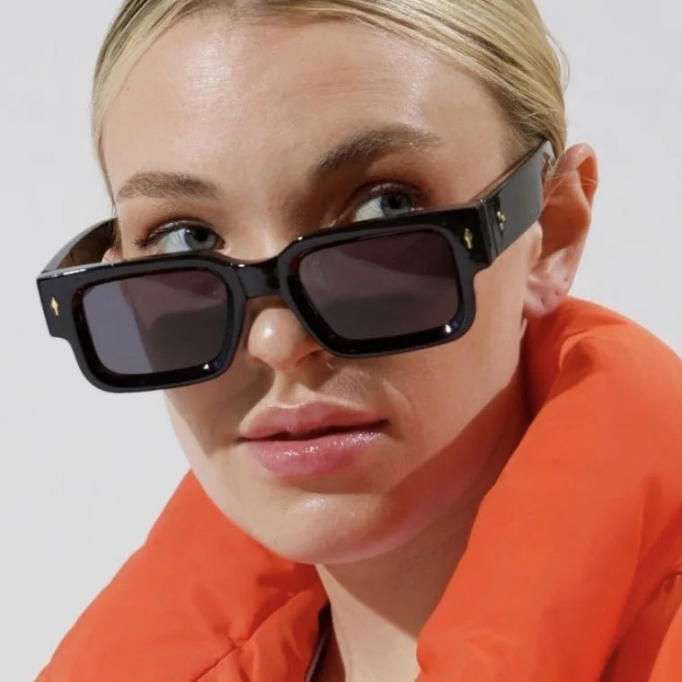 Arrow-shaped Rivet Square Sunglasses Fashionable Sunshade Sun Protection Rivet Beach Designer Sunglasses