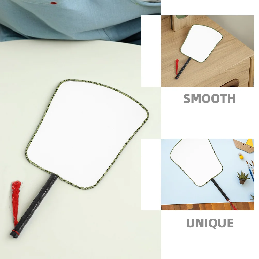 3 قطعة مراوح الحرير الأبيض فارغة الصينية مجداف اللوحة مراوح اليد DIY بها بنفسك الحرفية الخط الكتابة على الجدران حفلة الرقص