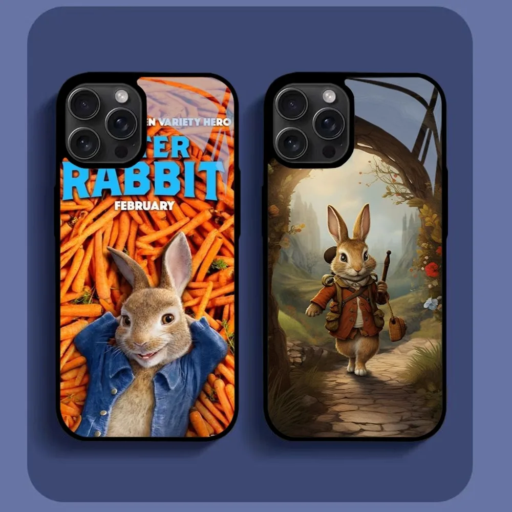 P-Peter R-Rabbit Phone Case For IPhone16 15 14 13 12 11 Pro Xs Max Mini XR X 7 8 Plus Luxury Mirror Hard Funda