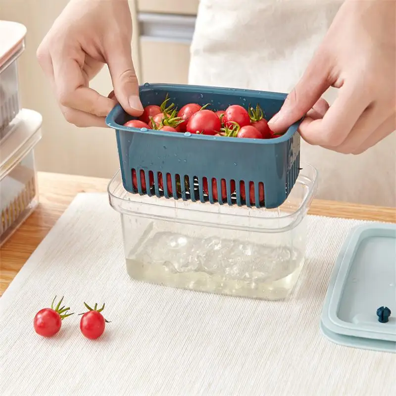 

Refrigerator Sink Drain Basket Box Organizer Drawer Basket Refrigerator Drawable Fresh-keeping Spacer Layer Storage Rack