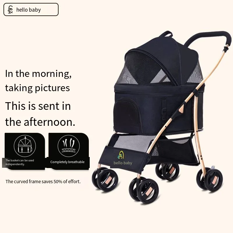 

High Quality Dog Stroller 2025 New Detachable Pet Outdoor Small Cart, Dog and Cat Rest Cart for Small and Medium-sized Pets,