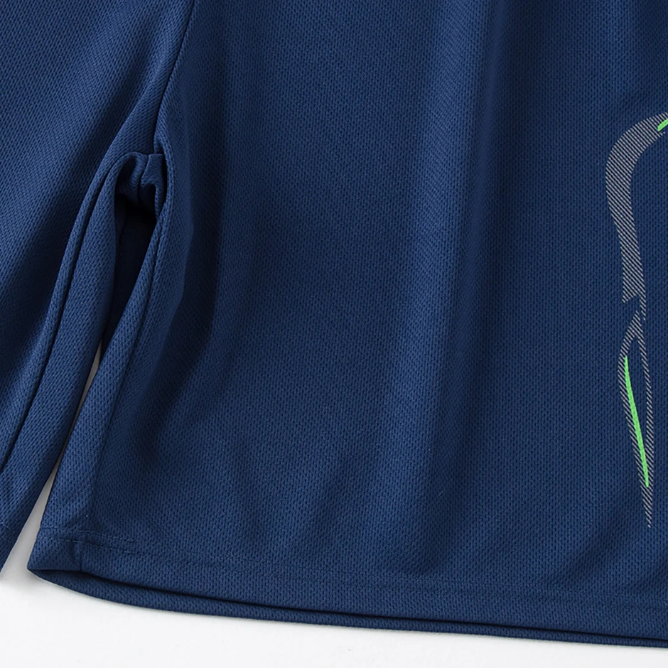 2-teiliger Herren-Sportanzug aus Mesh, atmungsaktiv, schnell trocknend, locker, Übergröße, Laufen, Fitness, Bergsteigen, lässig, kurzärmelige Shorts – Detail 21
