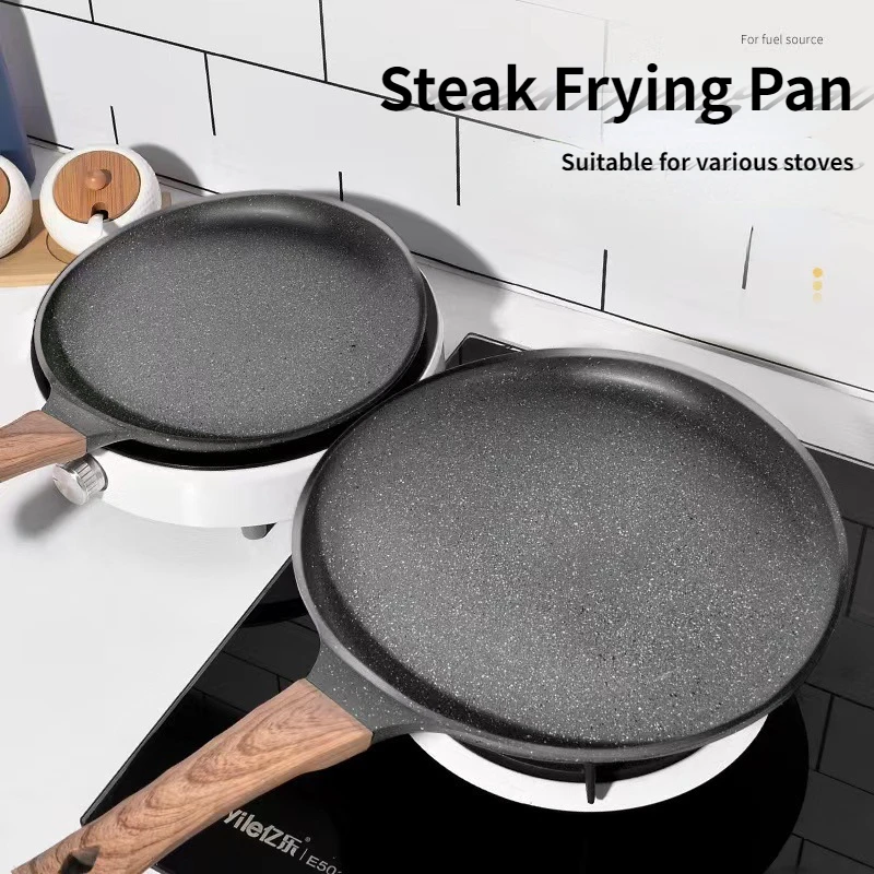 

Maifan Steak Frying Pan Family Omelette Pan Non-Stick Pizza Pan,Natural Stone Ore Frying Pan,kitchen Cookware Wok Pans Casserole