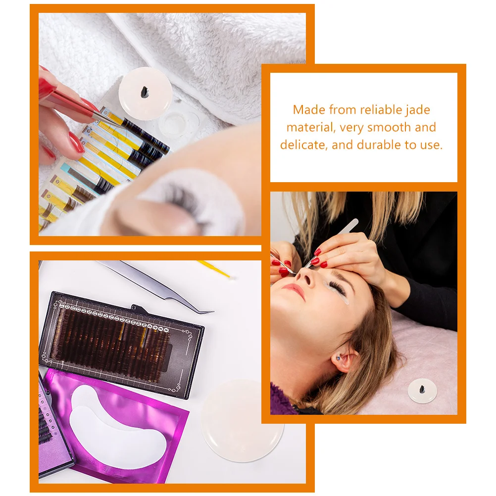 2 Stück Halterschalen für falsche Wimpern aus Jade-Material, Klebepad für Wimpernverlängerungen, kompaktes Aufbewahrungslösungswerkzeug