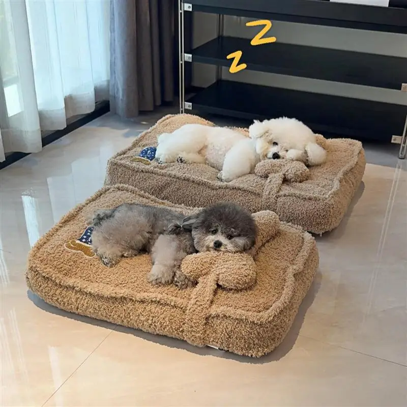 

Winter Teddy Bear Dog Bed Warm Dog House Lazy Sofa Mat Four Seasons Universal Pet Warmth Mat Suitable for Cats and Dogs