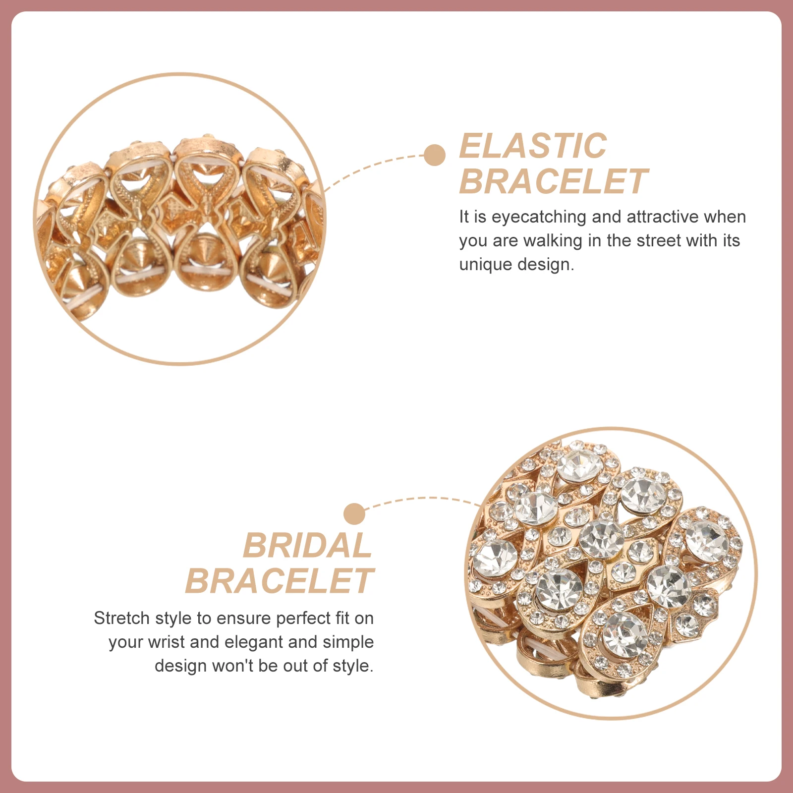 

Pearl Bracelet Rhinestone Bangles for Woman Bridal Jewelry Bride Party Prom Daily Stylish Stretch Design