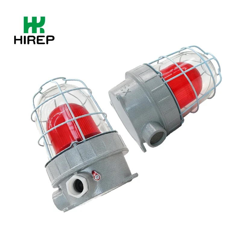 

2026 HIREP Decibel 110db Explosion-proof Alarm Siren with Strobe Light Sound/Light Alarm IP65 Outdoor Emergency Warning