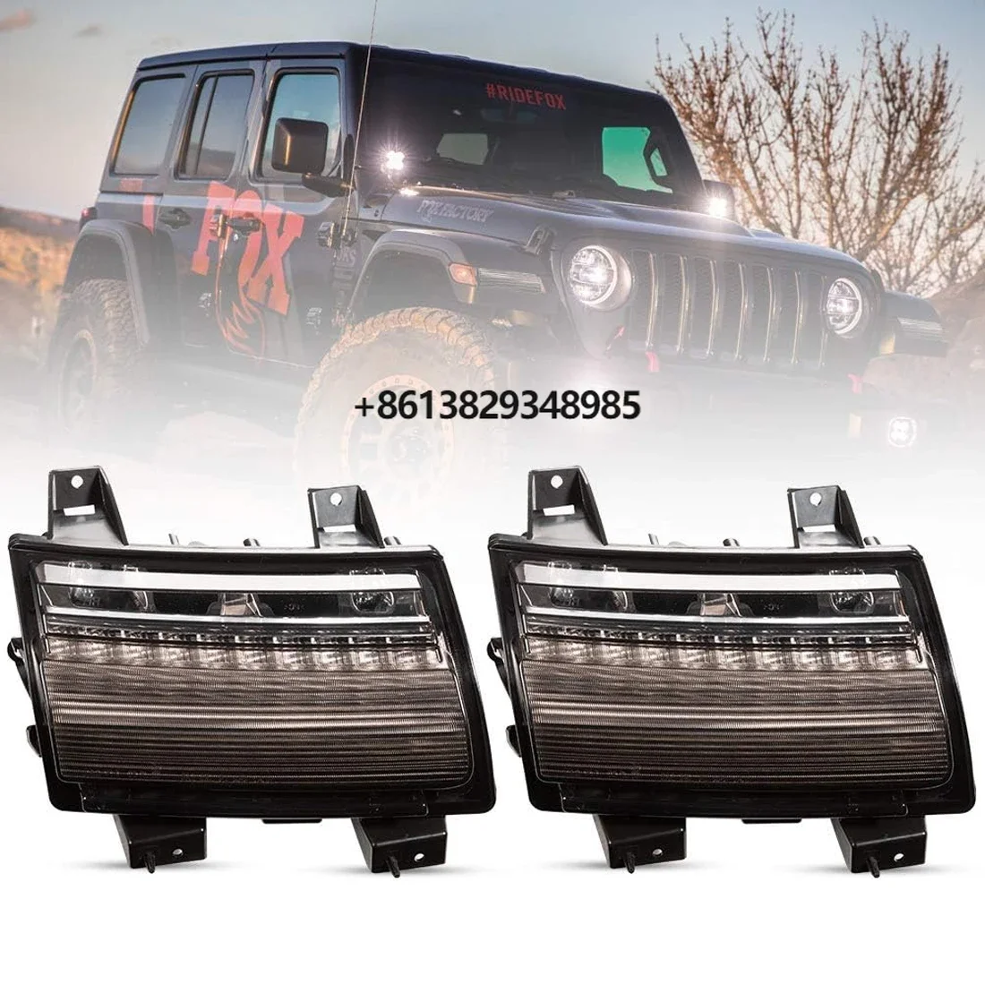 Auto Lighting Systems 12v Turn Signal Light clear lens fog lamps Front Wheel Eyebrow Light For Jeep Wrangler JL 2018-2021