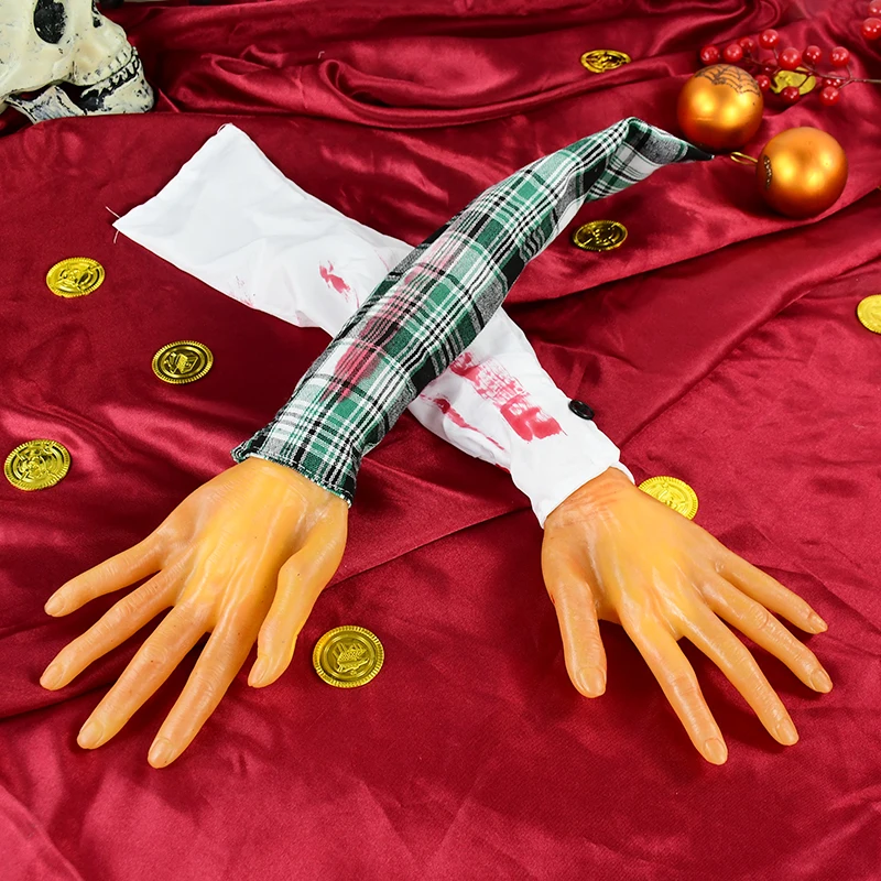 

Halloween Blood Props Fake Scary Severed Hand Prosthetic Arm Prank Party Prop Haunted House Halloween Party Decor Simulated Hand