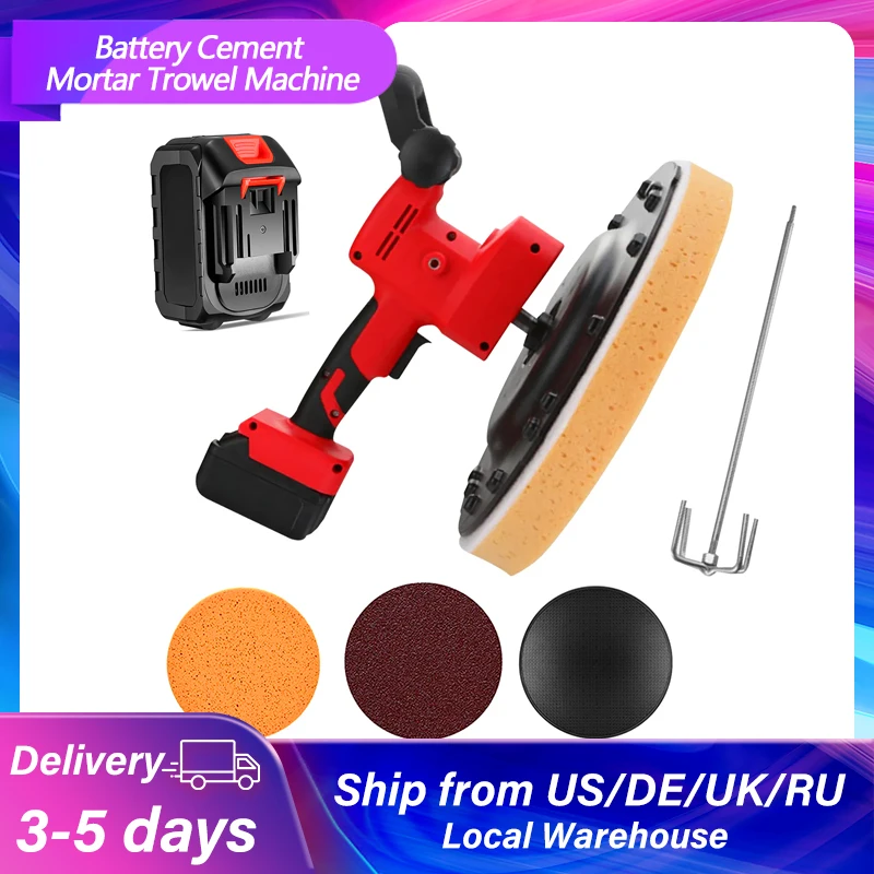 Electric Concrete Cement Mortar Trowel Wall Smoothing Polishing Machine 2500 mAh Battery for makita Automatic Mixer Machines