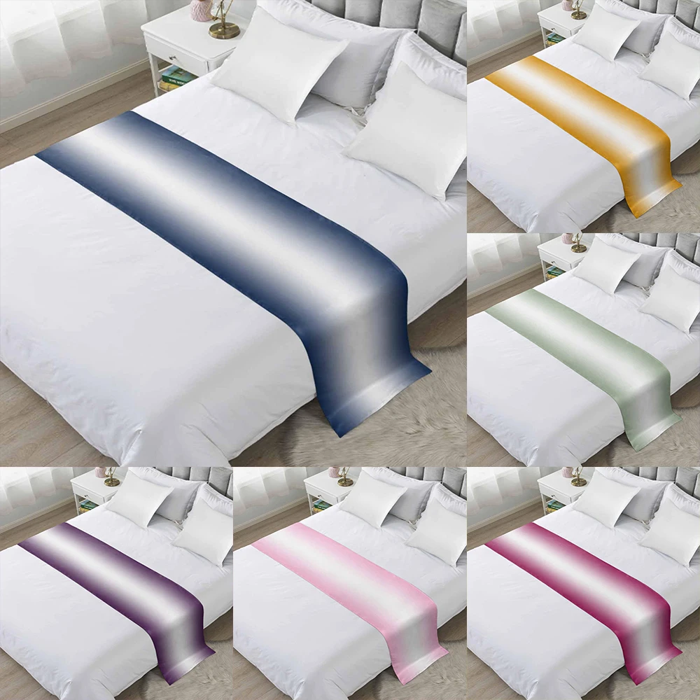 

2D Flat-1pc Ombre Navy Blue Bed flag , ,Used in hotels, home furnishing, bedding accessories.