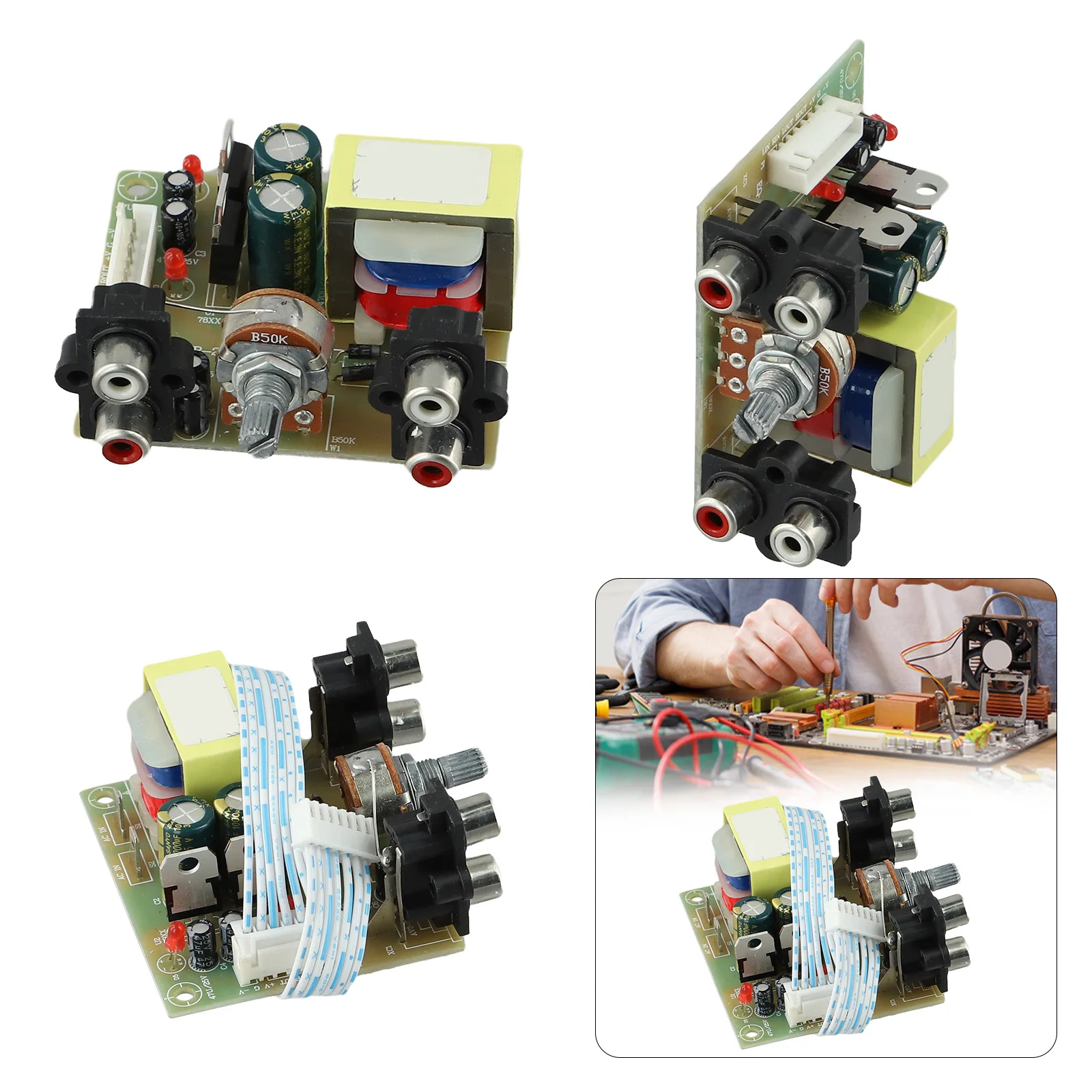 

Equalizer Power Supply Board With Volume Control Dual Power Regulated Output 5V Positive and Negative Dual Power