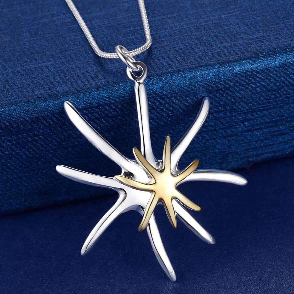 Hot trend 925 Sterling Silver fine Starfish Pendant Necklace For Women Fashion Holiday gifts party wedding streetwear Jewelry