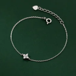 2024 New Fashion Ins Four Leaf Clover Flower Charm Bracelet for Women Y2K Sweet Chain Bracelet Jewelry Gifts