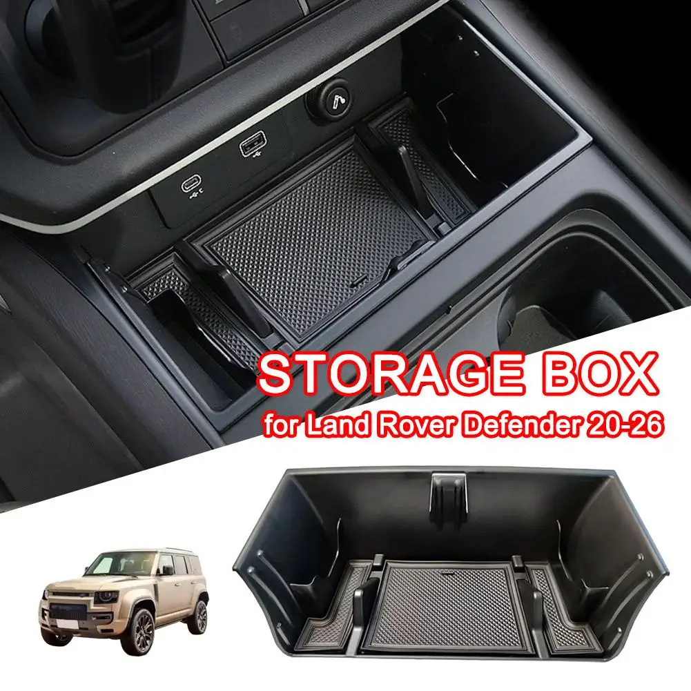 Boîte de rangement pour console centrale, bac pour Land Rover Defender 90 110 130 2020-2026, organiseur pour accoudoir, accessoires intérieurs