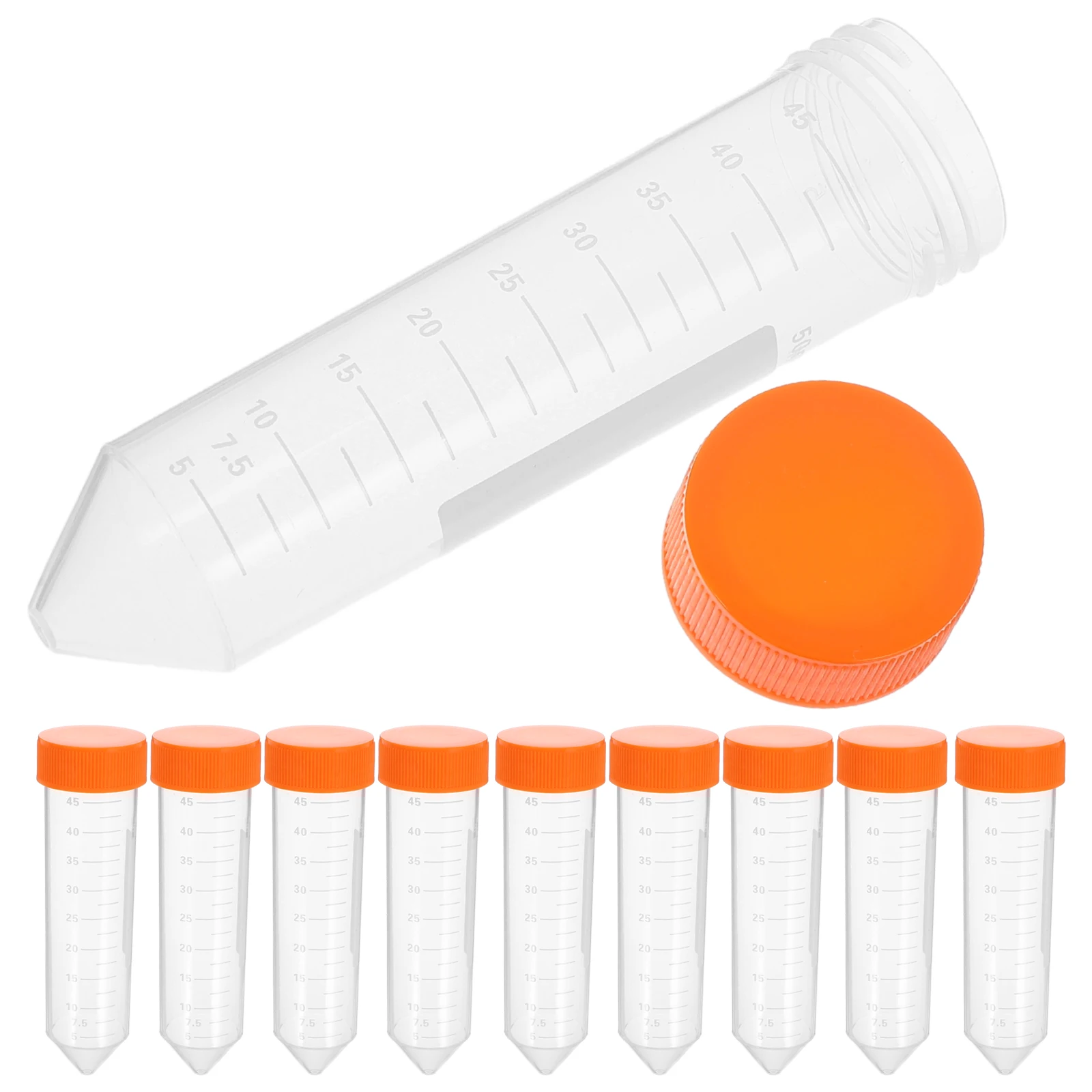 

50Pcs Plastic Centrifuge Tubes Transparent Scale Design for Lab Sample Storage Science Experiments Educational Chemistry Physics